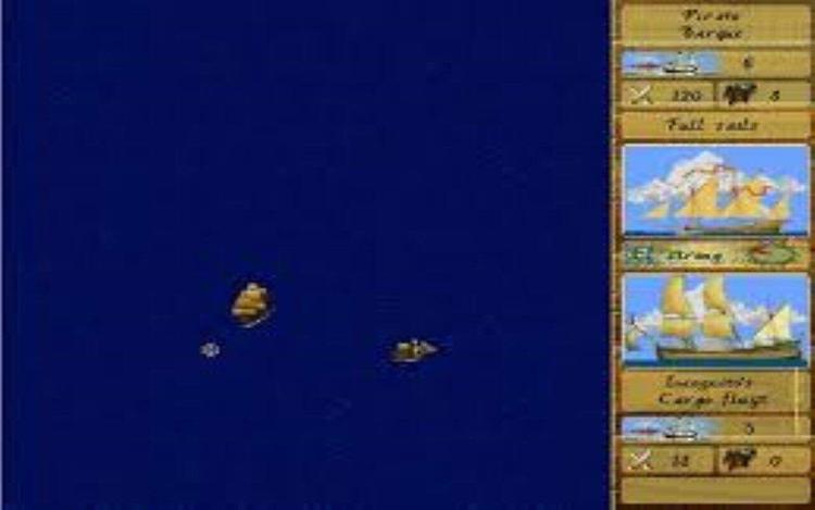 Gameplay screen of Pirates! Gold (1/8)