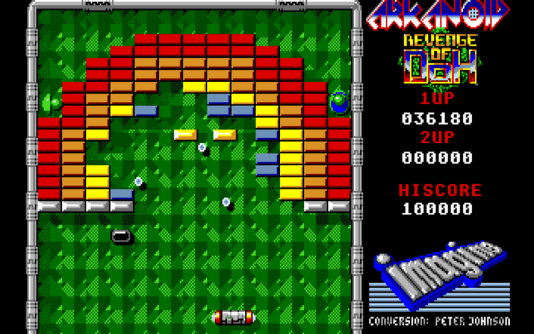 Gameplay screen of Arkanoid (6/8)