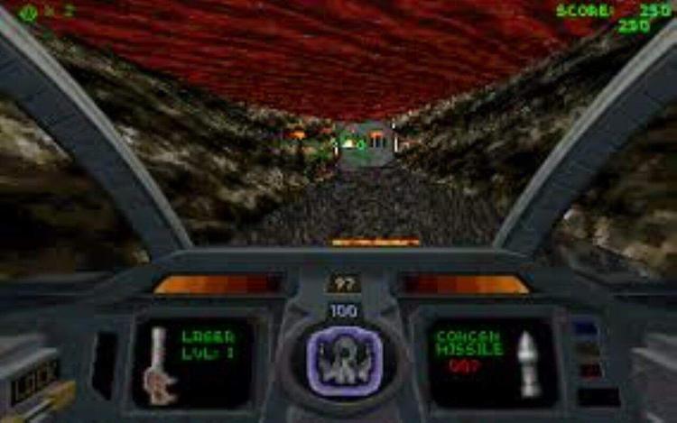 Gameplay screen of Descent II (2/8)