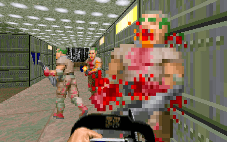 Gameplay screen of DOOM II (3/8)