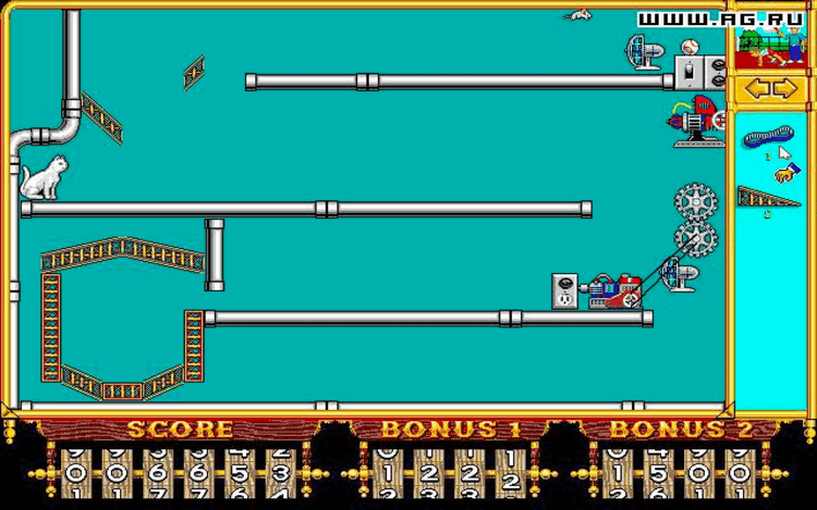 Gameplay screen of The Incredible Machine (3/8)