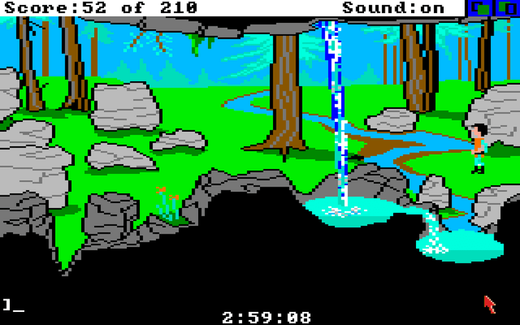 Gameplay screen of King's Quest III: To Heir is Human (2/8)