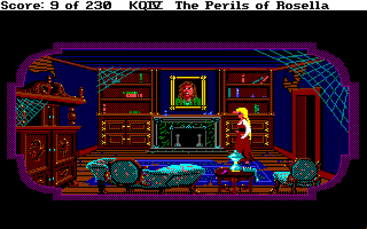 Gameplay screen of King's Quest IV: The Perils of Rosella (4/8)