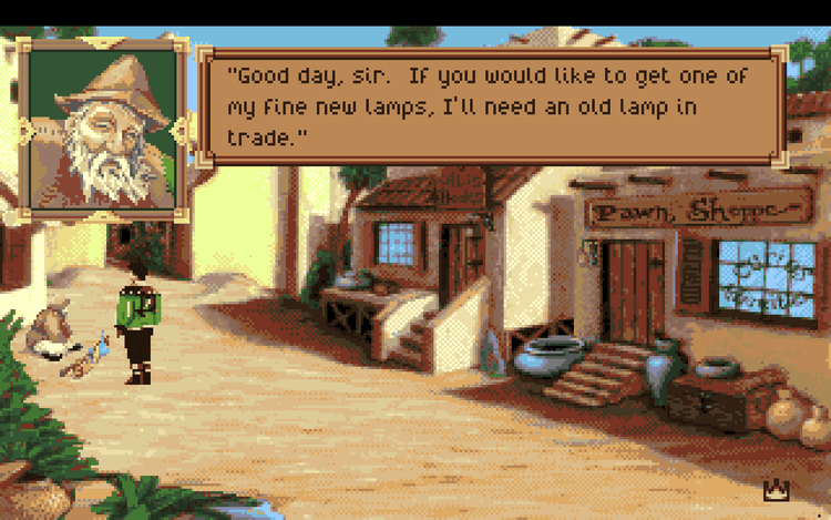 Gameplay screen of King's Quest VI: Heir Today, Gone Tomorrow (1/8)