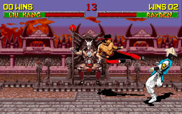 Gameplay screen of Mortal Kombat II (2/8)