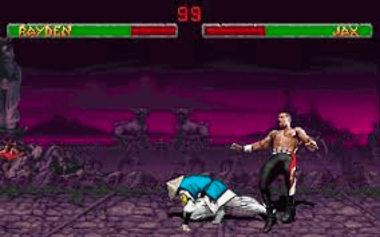 Gameplay screen of Mortal Kombat II (7/8)