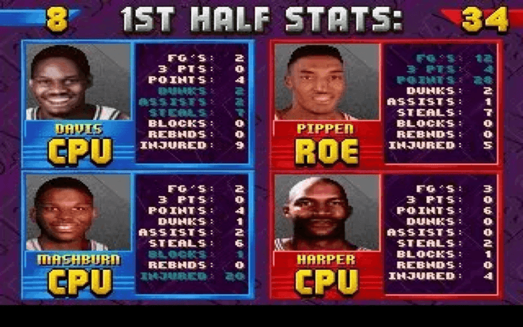 Gameplay screen of NBA Jam Tournament Edition (6/8)