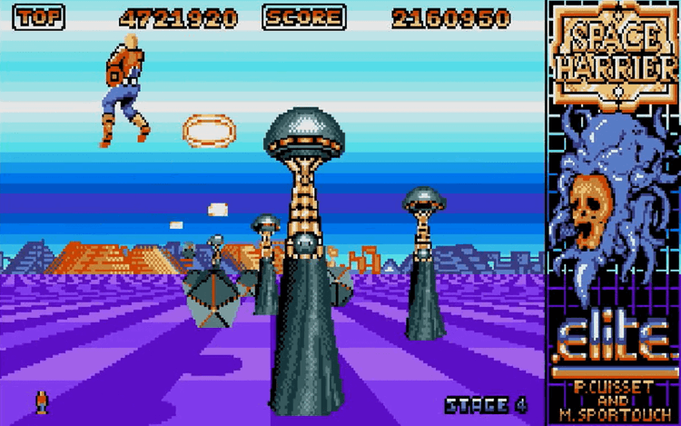 Gameplay screen of Space Harrier (3/8)