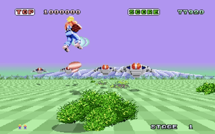 Gameplay screen of Space Harrier (6/8)