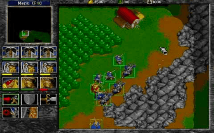 Gameplay screen of WarCraft II: Beyond the Dark Portal (4/8)