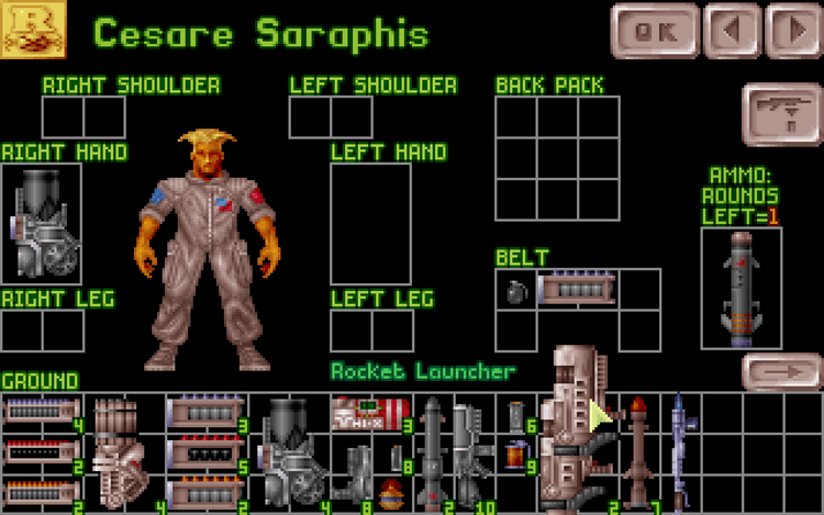 Gameplay screen of X-COM: UFO Defense (1/8)