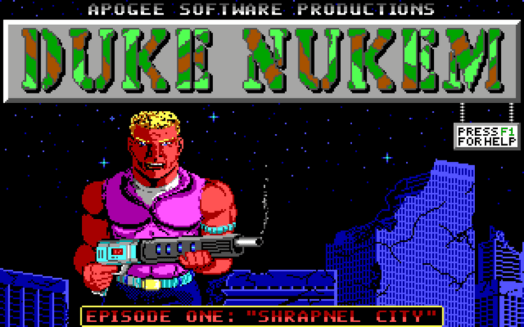 Gameplay screen of Duke Nukem (1/8)