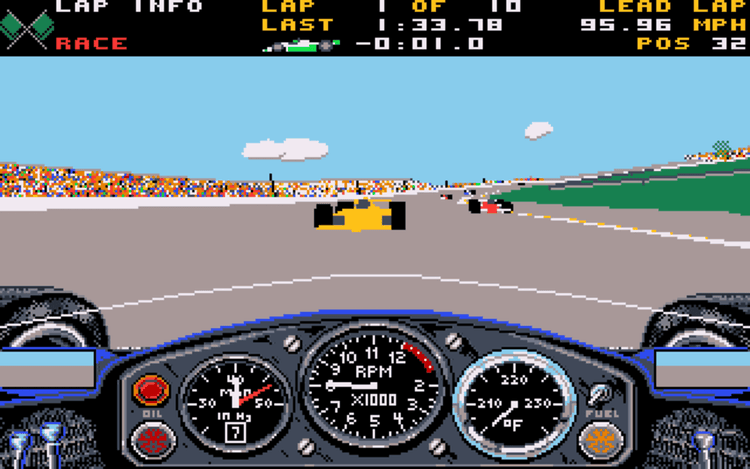 Gameplay screen of Indianapolis 500: The Simulation (5/8)