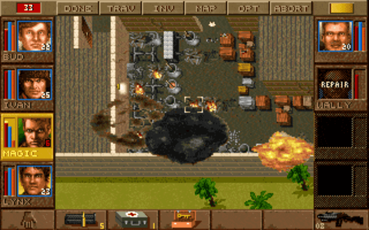 Gameplay screen of Jagged Alliance (2/8)