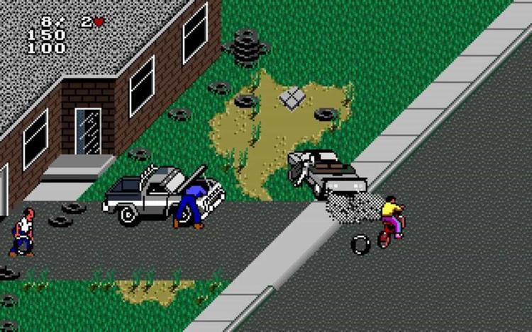 Gameplay screen of Paperboy 2 (7/8)